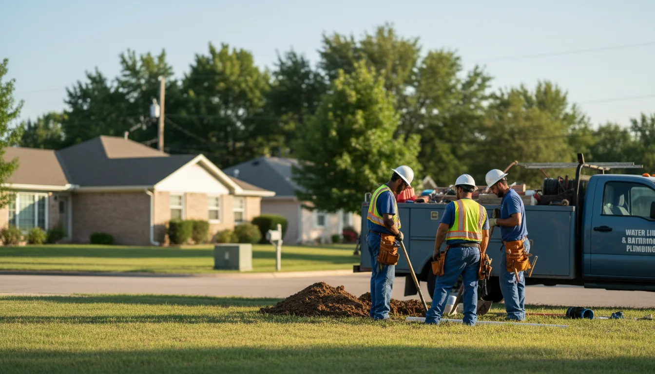 Residential water line and bathroom plumbing service in Roscoe, TX